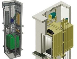 Alternative view of Makine Dairesiz Asansör 800 Kg 5 Durak